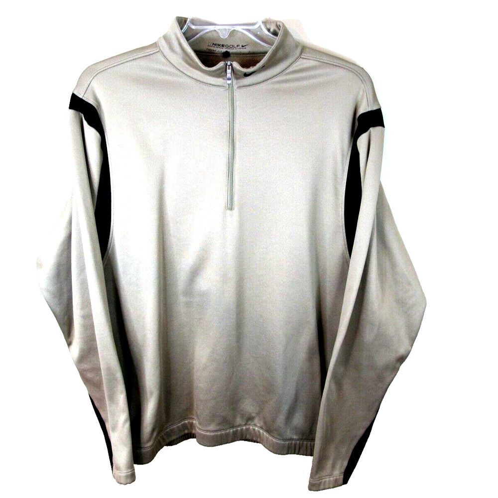 Nike Therma Fit Golf 1/4 Zip Pullover Men's‎ Long Sleeve Gold Black Stretch